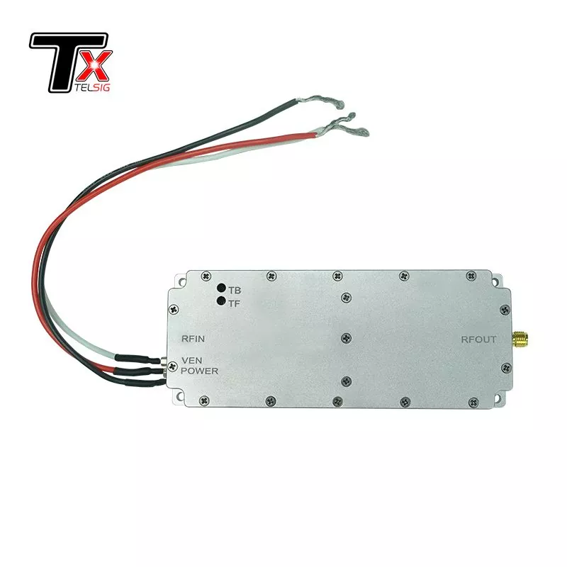 โมดูลเครื่องขยายเสียง 50W สำหรับ UAV Jammer 5000-6300MHz พร้อมระบบหมุนเวียน